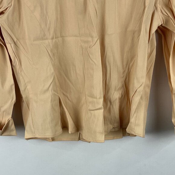 Conrad C Top Blouse Size 12 Beige Floral Long Sleeve Collared Button Down - Picture 9 of 9